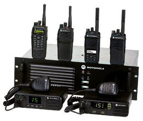 Picture of DMR radios and repeater